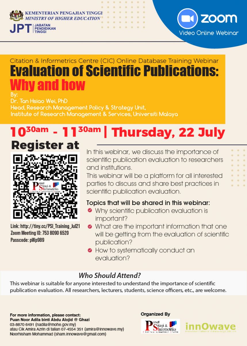 Evaluation of Scientific Publications Why and How